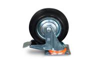 Колесо поворотное резина SCb 80 200 мм с тормозом (N) по ценам производителя в Москве с доставкой по всей России