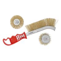 Набор щеток для дрели, 3 шт, 1 плоская, 65 мм, 50 мм "чашка", ручная металлическая Matrix по ценам производителя в Москве с доставкой по всей России