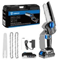 Пила цепная аккумуляторная бесщеточная DEKO DKCHS 20V, 6", 20В, 2x2.2Ач, 2 шины и 3 цепи в кейсе