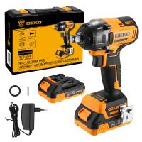 Гайковерт аккумуляторный бесщеточный DEKO DKIS-Li, 20В, 2*3.0Ач, 370 Нм, в кейсе