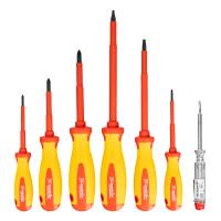 Набор диэлектрических отверток 7 шт, до 1000 В, пробник электрический до 250 В, двухкомпонентные рукоятки Matrix Professional по ценам производителя в Москве с доставкой по всей России