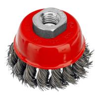 Щетка для УШМ, 65 мм, М14, "чашка", крученая проволока 0.5 мм Matrix по ценам производителя в Москве с доставкой по всей России