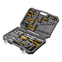 Набор инструментов, 1/2", 1/4", CrV, S2, пластиковый кейс, 84 предмета Denzel по ценам производителя в Москве с доставкой по всей России