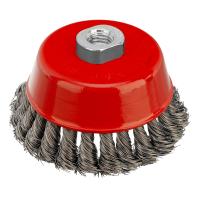 Щетка для УШМ, 100 мм, М14, "чашка", крученая проволока 0.35 мм Matrix по ценам производителя в Москве с доставкой по всей России