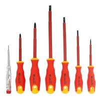 Набор отверток диэлектрических до 1000 В, 7 шт, тестер, CrV, двухкомпонентные рукоятки Сибртех по ценам производителя в Москве с доставкой по всей России