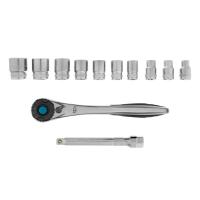 Набор торцевых головок, трещотка 120 зубьев, 3/8", CrV, 12 предметов Gross по ценам производителя в Москве с доставкой по всей России