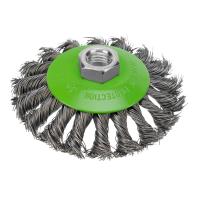 Щетка для УШМ, 100 мм, М14, "тарелка", крученая металлическая проволока Сибртех