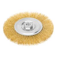 Щетка для УШМ, 150 мм, М14, плоская, латунированная витая проволока Matrix по ценам производителя в Москве с доставкой по всей России