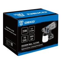 Краскопульт аккумуляторный DEKO SG20DK Max, 20В, 800 мл, 1x3.0Ач