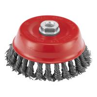 Щетка для УШМ, 125 мм, М14, "чашка", крученая проволока 0.8 мм Matrix по ценам производителя в Москве с доставкой по всей России
