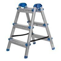 Стремянка двухсторонняя 3 ступени, сталь профиль, стальные ступени, Сибртех по ценам производителя в Москве с доставкой по всей России