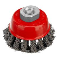 Щетка для УШМ, 65 мм, М14, "чашка", крученая проволока 0.35 мм Matrix по ценам производителя в Москве с доставкой по всей России