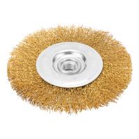 Щетка для УШМ, 125 мм, М14, плоская, латунированная витая проволока Matrix по ценам производителя в Москве с доставкой по всей России