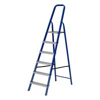 Стремянка, 6 ступеней, стальной профиль, алюминиевые ступени Сибртех по ценам производителя в Москве с доставкой по всей России