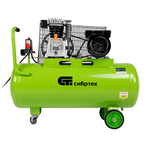 Компрессор воздушный КР-2200/100, 2.2 кВт, 350 л/мин, 100 л, ременной привод, масляный Сибртех по ценам производителя в Москве с доставкой по всей России