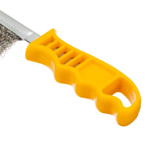 Щетка металлическая с пластмассовой ручкой, нержавеющая проволока DENZEL по ценам производителя в Москве с доставкой по всей России