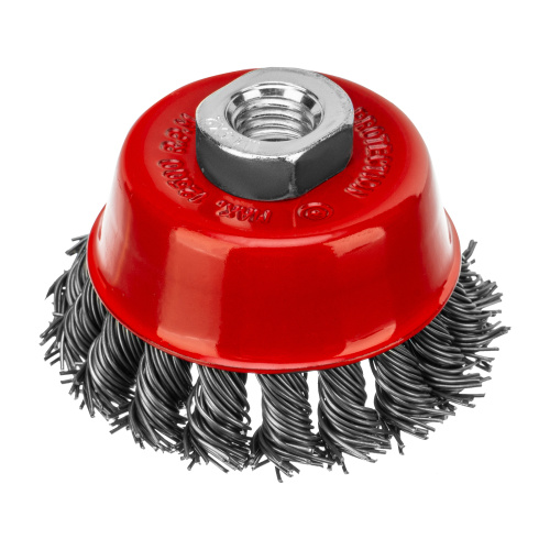 Щетка для УШМ, 75 мм, М14, "чашка", крученая проволока 0.8 мм Matrix по ценам производителя в Москве с доставкой по всей России