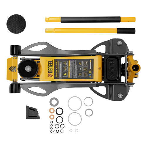 Домкрат гидравлический подкатной, 3 т, 75-500 мм, быстрый подъем, низкий подхват, проф. Denzel по ценам производителя в Москве с доставкой по всей России