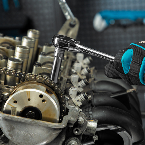 Ключ-трещотка 3/8", CrV, 120 зубьев, цельнометаллический, хром Gross по ценам производителя в Москве с доставкой по всей России