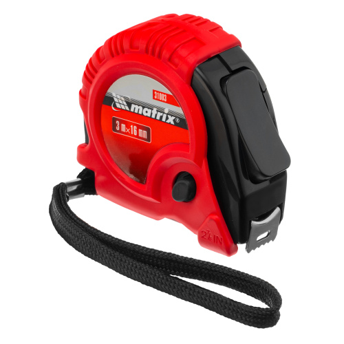 Рулетка Rubber,3 м х 16 мм,обрезиненный корпус Matrix по ценам производителя в Москве с доставкой по всей России