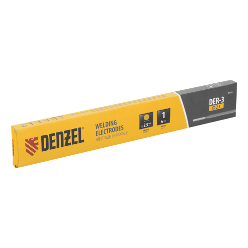 Электроды DER-3, диам. 2,5 мм, 1 кг., рутиловое покрытие Denzel по ценам производителя в Москве с доставкой по всей России