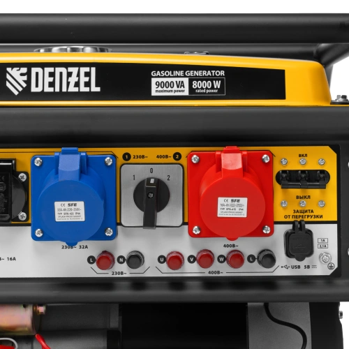 Генератор бензиновый PS 90 ED-3, 9.0 кВт, переключение режима 230 В/400 В, 25 л, электростартер Denzel по ценам производителя в Москве с доставкой по всей России