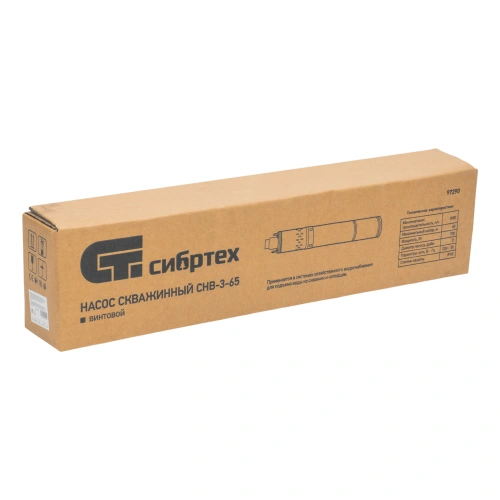 Скважинный насос СНВ-3-65, винтовой, диаметр 3", 700 Вт, 1800 л/ч, напор 65 м Сибртех по ценам производителя в Москве с доставкой по всей России