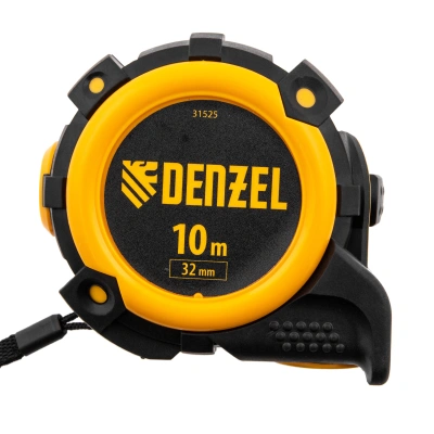 Рулетка 10м х 32мм, автоматич. фиксац., нейлон. покрытие, магнит. зацеп, двухстор. разметка Denzel по ценам производителя в Москве с доставкой по всей России