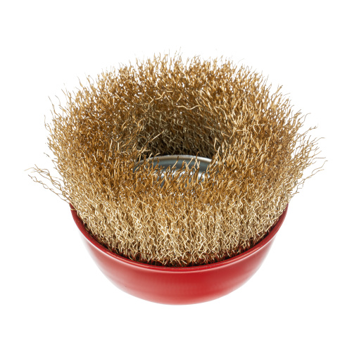 Щетка для УШМ, 75 мм, М14, "чашка", латунированная витая проволока Matrix по ценам производителя в Москве с доставкой по всей России