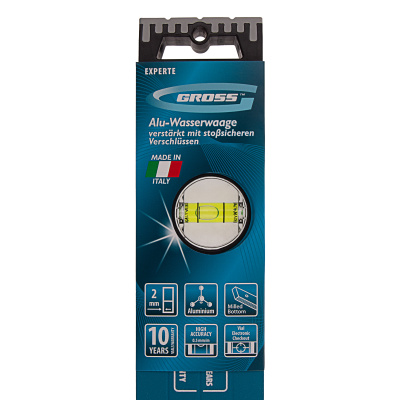 Уровень алюминиевый, 800 мм, усиленный с ударопрочными заглушками, рукоятки, 3 глазка Gross по ценам производителя в Москве с доставкой по всей России