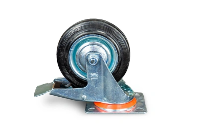 Колесо поворотное резина SCb 63 160 мм с тормозом (N) по ценам производителя в Москве с доставкой по всей России