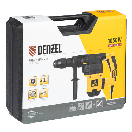 Перфоратор электрический RHV-1050-38-max, SDS-max, 1050 Вт, 10 Дж, 2 плюс 1 режим Denzel по ценам производителя в Москве с доставкой по всей России