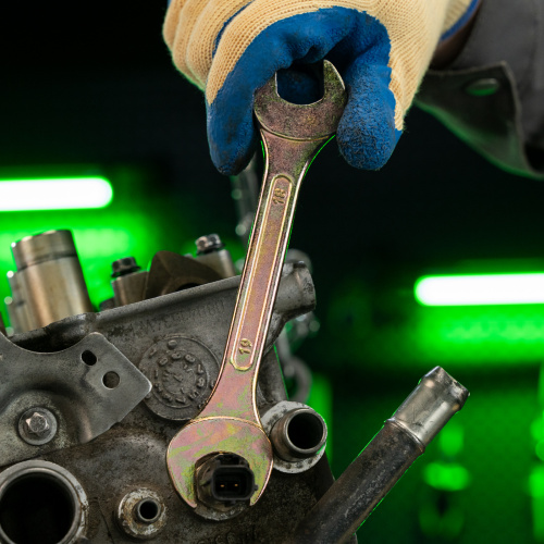 Набор ключей рожковых 6-32 мм, 12 шт, желтый цинк Сибртех по ценам производителя в Москве с доставкой по всей России