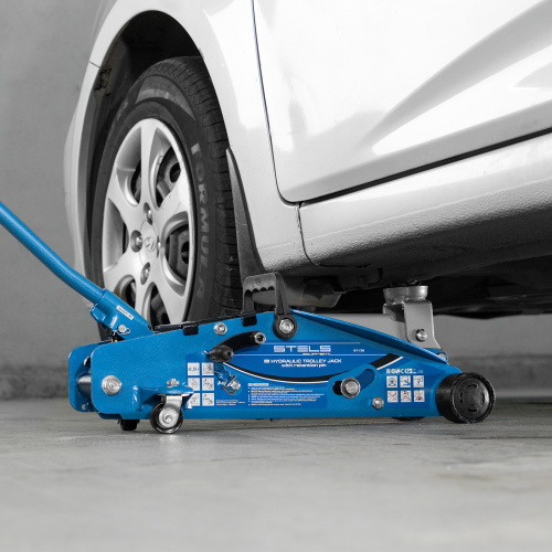 Домкрат гидравлический подкатной с фиксатором, 2.5 т, Safety Pin, 140-385 мм, в кейсе Stels по ценам производителя в Москве с доставкой по всей России