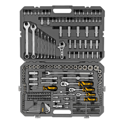 Набор инструментов, 1/2", 1/4", 3/8", CrV, S2, пластиковый кейс, 216 предметов Denzel по ценам производителя в Москве с доставкой по всей России