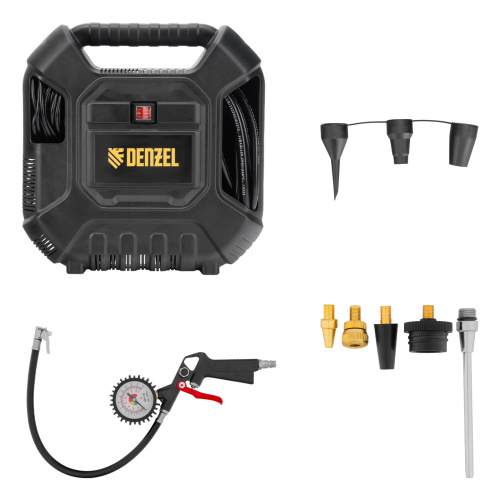 Компрессор воздушный DL1100 1.1 кВт, 180 л/мин, с набором аксессуаров Denzel по ценам производителя в Москве с доставкой по всей России