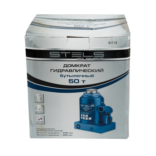 Домкрат гидравлический бутылочный, 50 т, H подъема 236-356 мм Stels по ценам производителя в Москве с доставкой по всей России