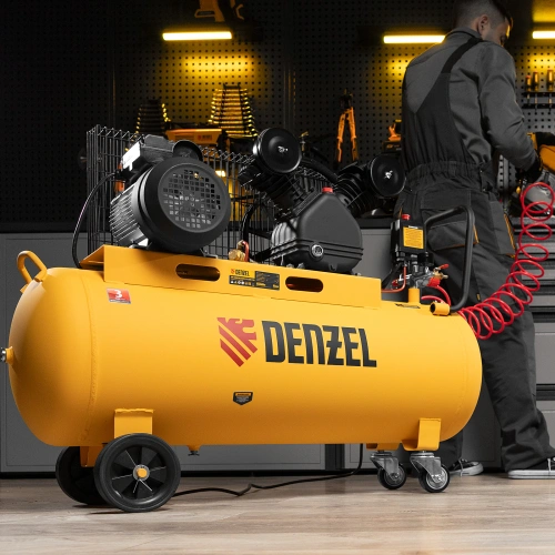 Компрессор воздушный BCV2200/100, ременный привод, 2.2 кВт, 100 литров, 370 л/мин Denzel по ценам производителя в Москве с доставкой по всей России