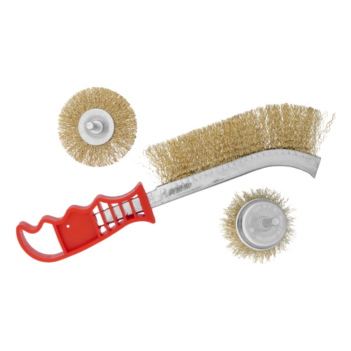 Набор щеток для дрели, 3 шт, 1 плоская, 65 мм, 50 мм "чашка", ручная металлическая Matrix по ценам производителя в Москве с доставкой по всей России