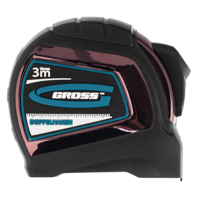 Рулетка "Doppelhaken",3 м x 16 мм,односторонний зацеп,Нейлон,двусторонняя шкала,автоматическая фиксация Gross по ценам производителя в Москве с доставкой по всей России