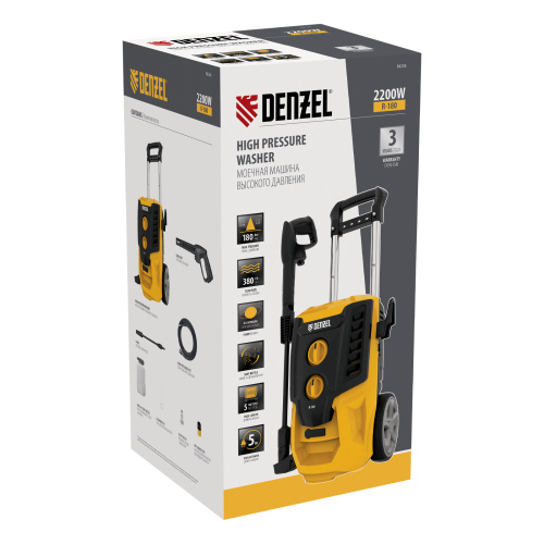 Моечная машина высокого давления R-180, 2200 Вт, 180 бар, 380 л/ч, колесная Denzel по ценам производителя в Москве с доставкой по всей России