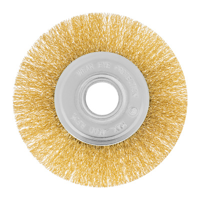 Щетка для УШМ, 125 мм, посадка 22.2 мм, плоская, латунированная витая проволока Matrix по ценам производителя в Москве с доставкой по всей России