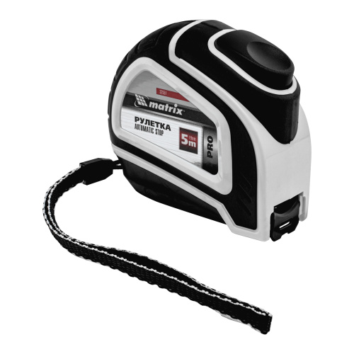 Рулетка Autostop,5 м х 19 мм,двухкомпонентный корпус,автоматическая фиксация,Pro Matrix по ценам производителя в Москве с доставкой по всей России