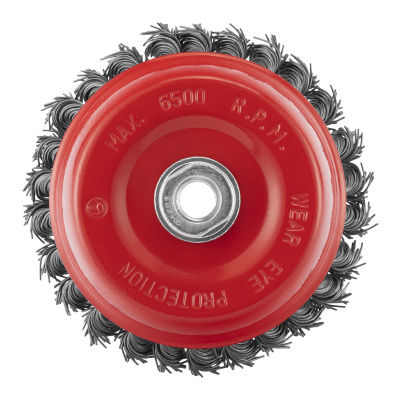 Щетка для УШМ, 125 мм, М14, "чашка", крученая проволока 0.8 мм Matrix по ценам производителя в Москве с доставкой по всей России