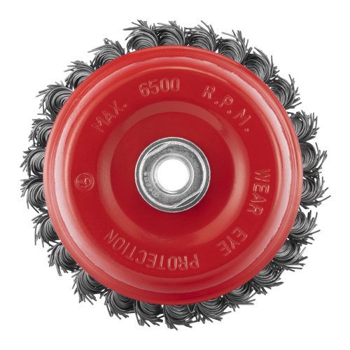 Щетка для УШМ, 125 мм, М14, "чашка", крученая проволока 0.8 мм Matrix по ценам производителя в Москве с доставкой по всей России