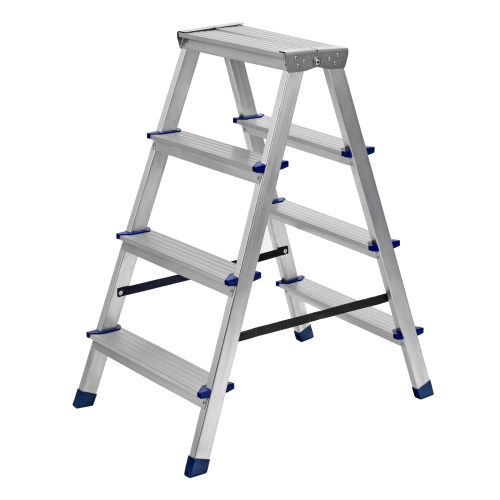 Стремянка двусторонняя 4 ступени, алюминиевая, Сибртех по ценам производителя в Москве с доставкой по всей России