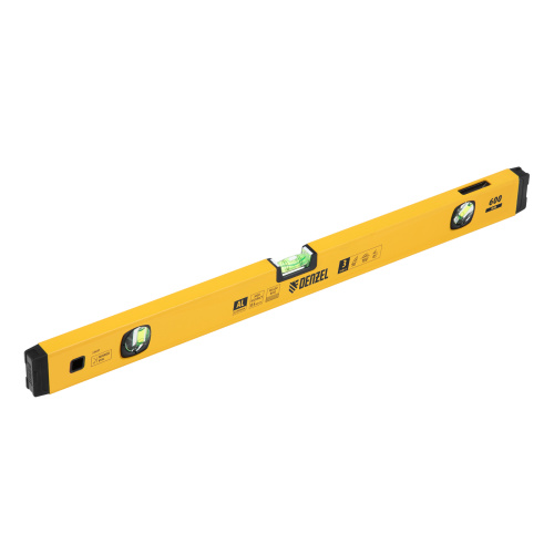 Уровень алюминиевый, магнит, фрезерованный, 3 глазка (1 зеркал.) 0,5 мм/м, 600 мм Denzel по ценам производителя в Москве с доставкой по всей России