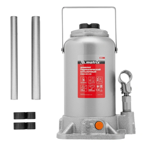 Домкрат гидравлический бутылочный, 20 т, h подъема 244-449 мм Matrix по ценам производителя в Москве с доставкой по всей России