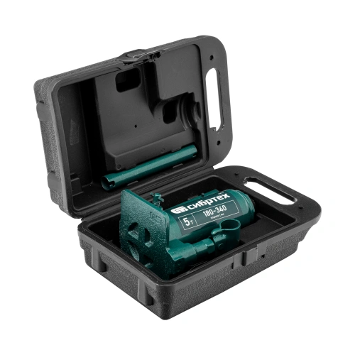 Домкрат гидравлический бутылочный, 5 т, 180-340 мм, в пласт. кейсе Сибртех по ценам производителя в Москве с доставкой по всей России