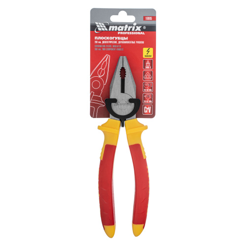 Плоскогубцы комбинированные Insulated, 200 мм, двухкомпонентные рукоятки Matrix Professional по ценам производителя в Москве с доставкой по всей России